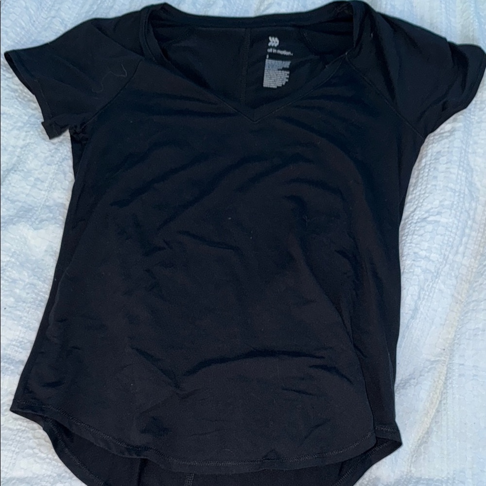 Black V-Neck Women's Top